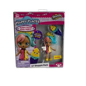NEW Shopkins Happy Places Coralee Puppy Patio Pool Party Lil' Shoppie Pack